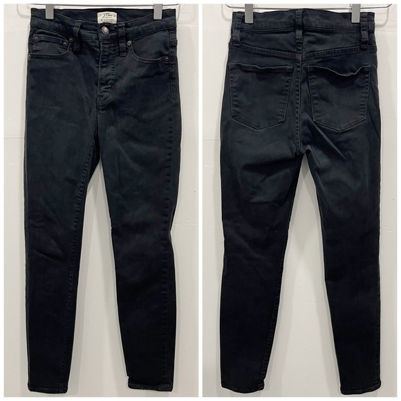 J. Crew 10” High Rise Toothpick Jeans Black Size 24 - Picture 1 of 11